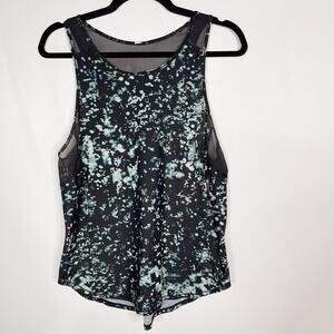 Lululemon Womens 8 Sculpt Tank II Pixel Haze Multi Black Mesh Piecing High Neck